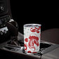 Morocco Christmas Tumbler Cup Red Horse Santa Hat Arabesque Pattern a - African Pride