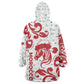 Morocco Christmas Wearable Blanket Hoodie Red Horse Santa Hat Arabesque Pattern a - African Pride
