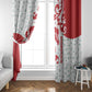 Morocco Christmas Window Curtain Red Horse Santa Hat Arabesque Pattern a - African Pride