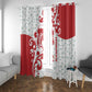 Morocco Christmas Window Curtain Red Horse Santa Hat Arabesque Pattern a - African Pride