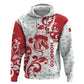 Morocco Christmas Zip Hoodie Red Horse Santa Hat Arabesque Pattern a - African Pride