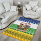 Central African Republic Christmas Area Rug Santa and Safari Animals Baobab Trees Snowflakes - African Pride