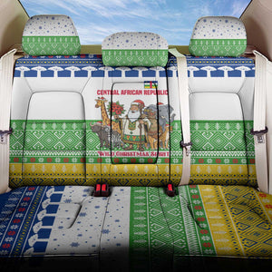 Central African Republic Christmas Back Car Seat Cover Santa and Safari Animals Baobab Trees Snowflakes - African Pride