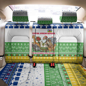 Central African Republic Christmas Back Car Seat Cover Santa and Safari Animals Baobab Trees Snowflakes - African Pride