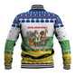 Central African Republic Christmas Baseball Jacket Santa and Safari Animals Baobab Trees Snowflakes - African Pride