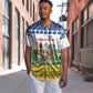 Central African Republic Christmas Baseball Jersey Santa and Safari Animals Baobab Trees Snowflakes - African Pride