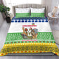 Central African Republic Christmas Bedding Set Santa and Safari Animals Baobab Trees Snowflakes - African Pride