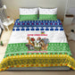 Central African Republic Christmas Bedding Set Santa and Safari Animals Baobab Trees Snowflakes - African Pride