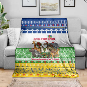 Central African Republic Christmas Blanket Santa and Safari Animals Baobab Trees Snowflakes - African Pride