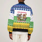 Central African Republic Christmas Bomber Jacket Santa and Safari Animals Baobab Trees Snowflakes - African Pride