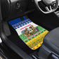 Central African Republic Christmas Car Mats Santa and Safari Animals Baobab Trees Snowflakes - African Pride