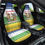 Central African Republic Christmas Car Seat Cover Santa and Safari Animals Baobab Trees Snowflakes - African Pride