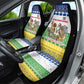 Central African Republic Christmas Car Seat Cover Santa and Safari Animals Baobab Trees Snowflakes - African Pride