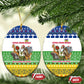 Central African Republic Christmas Ceramic Ornament Santa and Safari Animals Baobab Trees Snowflakes - African Pride