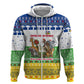 Central African Republic Christmas Hoodie Santa and Safari Animals Baobab Trees Snowflakes - African Pride
