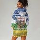 Central African Republic Christmas Hoodie Dress Santa and Safari Animals Baobab Trees Snowflakes - African Pride