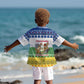 Central African Republic Christmas Kid Hawaiian Shirt Santa and Safari Animals Baobab Trees Snowflakes - African Pride