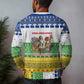 Central African Republic Christmas Ugly Christmas Sweater Santa and Safari Animals Baobab Trees Snowflakes - African Pride