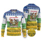 Central African Republic Christmas Ugly Christmas Sweater Santa and Safari Animals Baobab Trees Snowflakes - African Pride