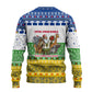 Central African Republic Christmas Ugly Christmas Sweater Santa and Safari Animals Baobab Trees Snowflakes - African Pride