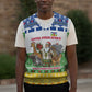Central African Republic Christmas Knitted V-Neck Vest Santa and Safari Animals Baobab Trees Snowflakes - African Pride