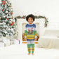 Central African Republic Christmas Pajama Set Santa and Safari Animals Baobab Trees Snowflakes - African Pride