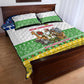 Central African Republic Christmas Quilt Bed Set Santa and Safari Animals Baobab Trees Snowflakes - African Pride