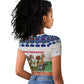 Central African Republic Christmas Raglan Cropped T shirt Santa and Safari Animals Baobab Trees Snowflakes - African Pride