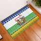 Central African Republic Christmas Rubber Doormat Santa and Safari Animals Baobab Trees Snowflakes - African Pride