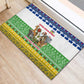 Central African Republic Christmas Rubber Doormat Santa and Safari Animals Baobab Trees Snowflakes - African Pride