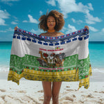 Central African Republic Christmas Sarong Santa and Safari Animals Baobab Trees Snowflakes - African Pride