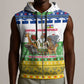 Central African Republic Christmas Sleeveless Zip Hoodie Santa and Safari Animals Baobab Trees Snowflakes - African Pride