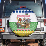 Central African Republic Christmas Spare Tire Cover Santa and Safari Animals Baobab Trees Snowflakes - African Pride