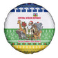 Central African Republic Christmas Spare Tire Cover Santa and Safari Animals Baobab Trees Snowflakes - African Pride