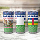 Central African Republic Christmas Tumbler Cup Santa and Safari Animals Baobab Trees Snowflakes - African Pride