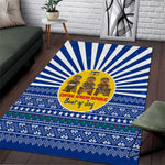 Central African Republic Christmas Area Rug Drumming Beat of Joy Tribal Pattern and Snowflakes - African Pride