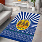 Central African Republic Christmas Area Rug Drumming Beat of Joy Tribal Pattern and Snowflakes - African Pride