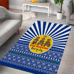 Central African Republic Christmas Area Rug Drumming Beat of Joy Tribal Pattern and Snowflakes - African Pride