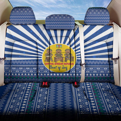 Central African Republic Christmas Back Car Seat Cover Drumming Beat of Joy Tribal Pattern and Snowflakes - African Pride