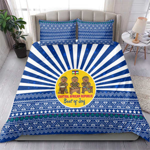 Central African Republic Christmas Bedding Set Drumming Beat of Joy Tribal Pattern and Snowflakes - African Pride