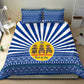 Central African Republic Christmas Bedding Set Drumming Beat of Joy Tribal Pattern and Snowflakes - African Pride