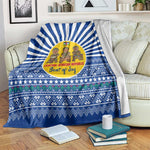 Central African Republic Christmas Blanket Drumming Beat of Joy Tribal Pattern and Snowflakes - African Pride