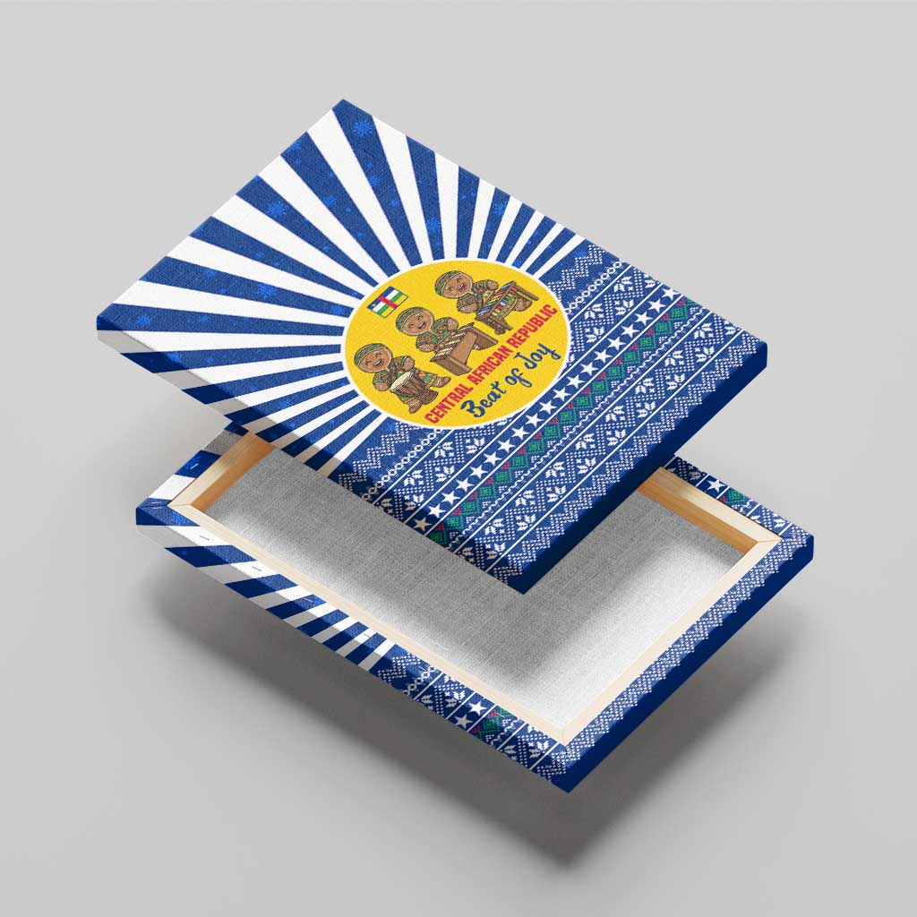 Central African Republic Christmas Canvas Wall Art Drumming Beat of Joy Tribal Pattern and Snowflakes - African Pride