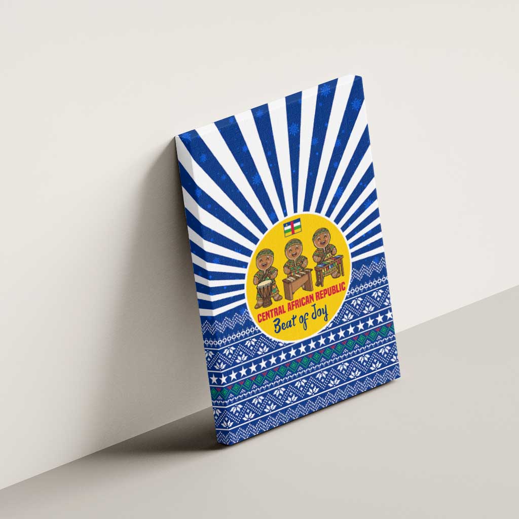 Central African Republic Christmas Canvas Wall Art Drumming Beat of Joy Tribal Pattern and Snowflakes - African Pride