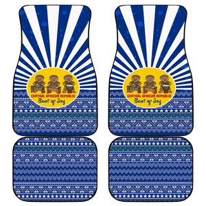 Central African Republic Christmas Car Mats Drumming Beat of Joy Tribal Pattern and Snowflakes - African Pride