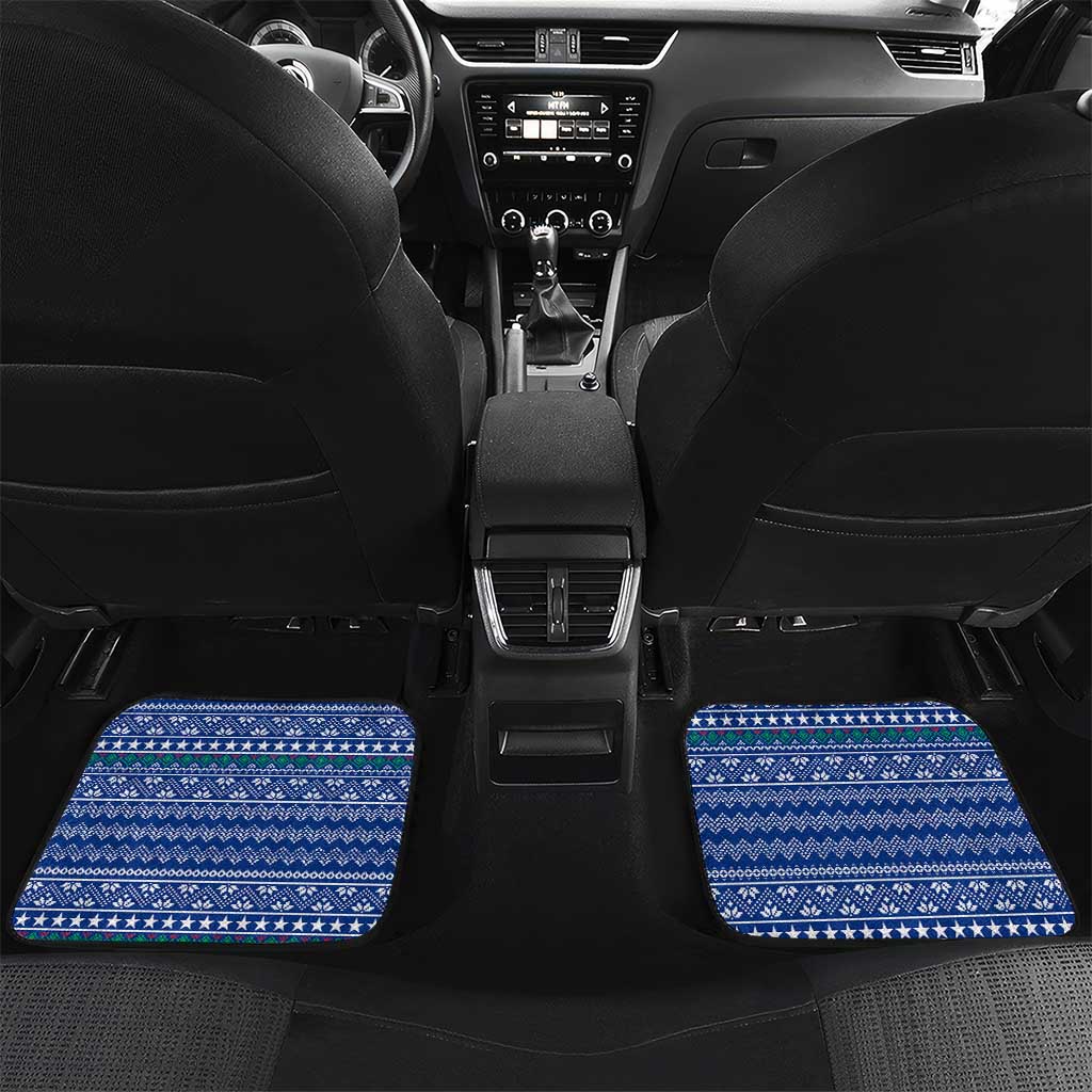 Central African Republic Christmas Car Mats Drumming Beat of Joy Tribal Pattern and Snowflakes - African Pride