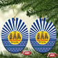 Central African Republic Christmas Ceramic Ornament Drumming Beat of Joy Tribal Pattern and Snowflakes - African Pride