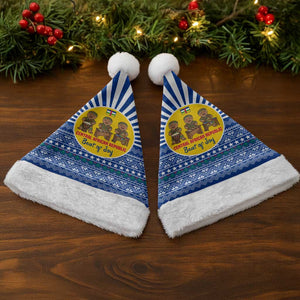 Central African Republic Christmas Santa Hat Drumming Beat of Joy Tribal Pattern and Snowflakes - African Pride