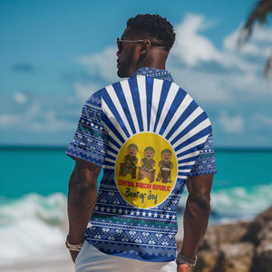 Central African Republic Christmas Hawaiian Shirt Drumming Beat of Joy Tribal Pattern and Snowflakes - African Pride