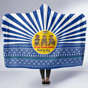 Central African Republic Christmas Hooded Blanket Drumming Beat of Joy Tribal Pattern and Snowflakes - African Pride